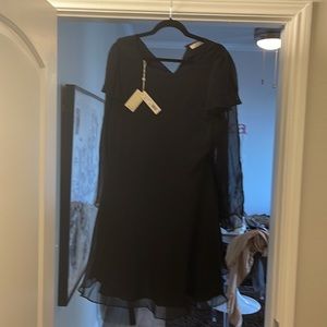 Rebecca Taylor never worn size 16 black ruffle chiffon dress.